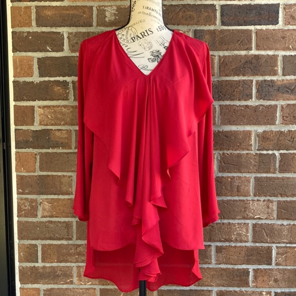 NWT Cato JM Sportswear v neck high low tunic top Sz M